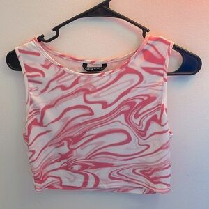 Pink wave cropped tank. Brand new (fits a small-medium)